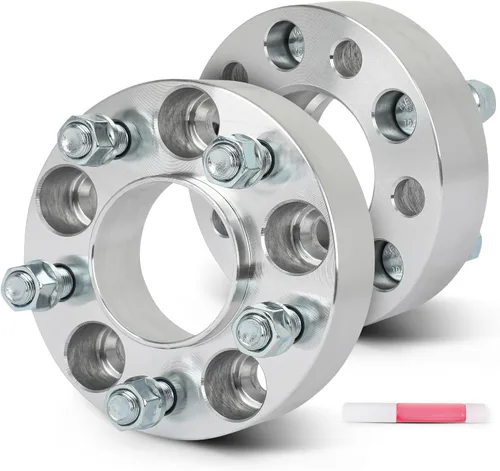 SCITOO 2 espaciadores de rueda de 5 x 115 pulgadas de diámetro de 1.5 pulgadas, pernos de 14 x 1.5 pulgadas, espaciadores de rueda de 5 lengüetas