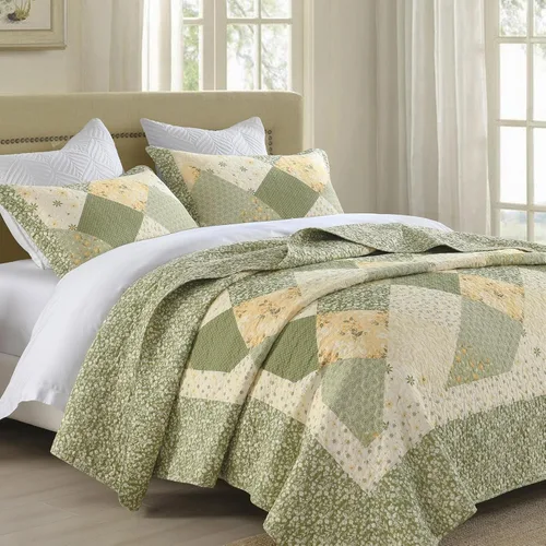 Vista 10 de SahSahCasa Juego de colcha cubrecama edredón de 120"x102" 100% algodón de gran tamaño Queen, colcha acolchada Queen extra grande, cubrecama XL