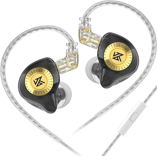 KZ Edx - Auriculares intrauditivos dinámicos con cable ultra mejorados, auriculares con sonido estéreo de alta fidelidad Bassy IEMs (con micrófono,