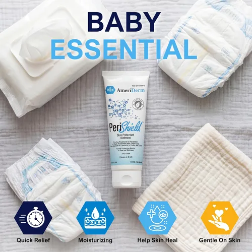 Vista 2 de MED PRIDE Crema antisarpullido para pañales para bebés, ungüento protector de piel de óxido de zinc, 3.5 onzas, sin parabenos, vitaminas A D E