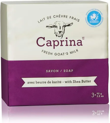Vista 7 de Caprina - Jabón en barra de leche de cabra fresca, EUCAPLYPTUS MINT, (paquete de 3), 3.2 oz (90 g) cada uno, limpiador diario suave, fórmula