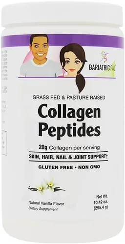 BariatricPal Polvo de péptidos de colágeno (hidrolizado tipo 1 y 3, alimentado con pasto) Soporte para piel, cabello, uñas y articulaciones -