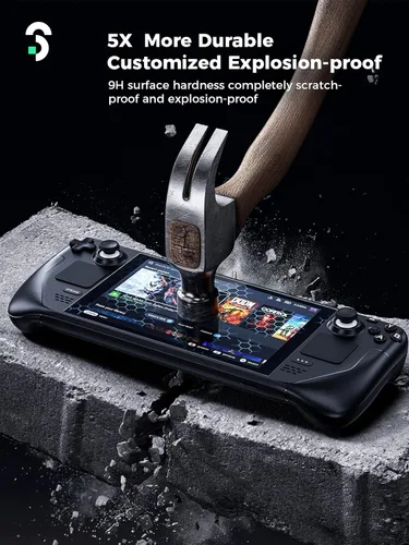 Vista 5 de 3 Pack Screen Protector Compatible with Steam Deck, Ultra HD Glass Protector Anti-blue light 9H Hardness Easy to Install with Guiding Frame Scratch