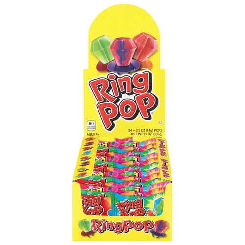 Vista 10 de Ring Pop - Paquete variado de piruletas individuales envueltas para el regreso a clases a granel – 20 piruletas con sabores surtidos – Dulces