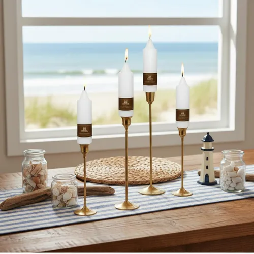 Vista 5 de Velas de hechizo blanco de 5 pulgadas, velas cortas cónicas de vigilia, velas de campanilla, 4 unidades para oración y meditación de fe religiosa