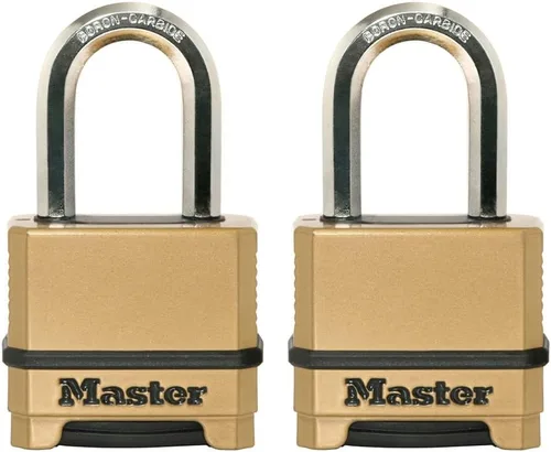 Vista 9 de Master Lock Cerradura de Combinación, Candado de Servicio Pesado Resistente a la Intemperie, Reiniciable para Uso en Exteriores, Acabado de Latón