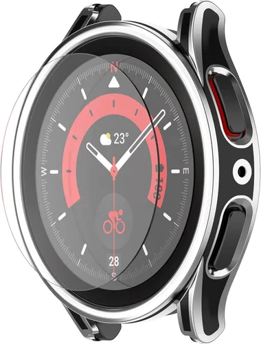 Vista 3 de LOKEKE Funda protectora de policarbonato compatible con Samsung Galaxy Watch 5/4 de 1.575 pulgadas con protector de pantalla de vidrio templado