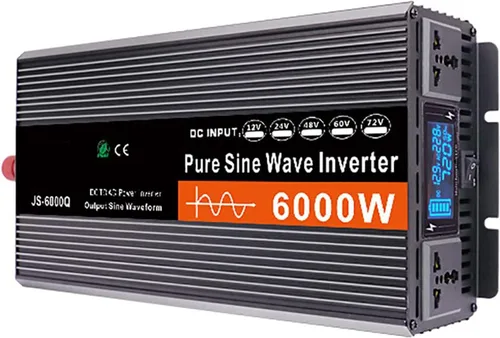 Vista 9 de Inversor de onda sinusoidal pura de 12 V a 220 V 3000 W-6000 W convertidor de potencia máxima de CC a CA con pantalla LCD, para automóvil, barco