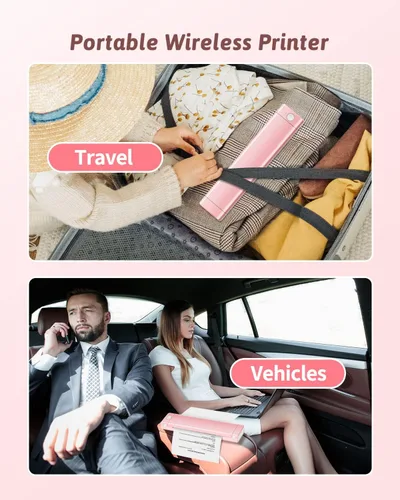 Vista 3 de Odaro M08F - Impresora de letras inalámbrica portátil para viajes, impresora térmica sin tinta con Bluetooth, compatible con papel térmico