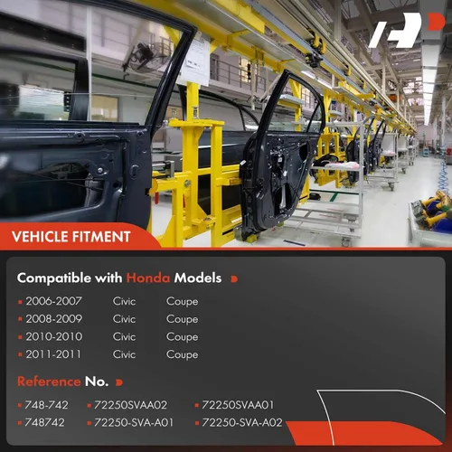 Vista 3 de A-Premium Elevalunas eléctrico con conjunto de motor compatible con Honda Civic 2006 2007 2008 2009 2010 2011, lado delantero izquierdo