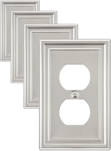 Vista 32 de Paquete de 2 cubiertas para interruptor de luz, cubierta de placa de interruptor de palanca individual, placa decorativa de pared de metal de latón