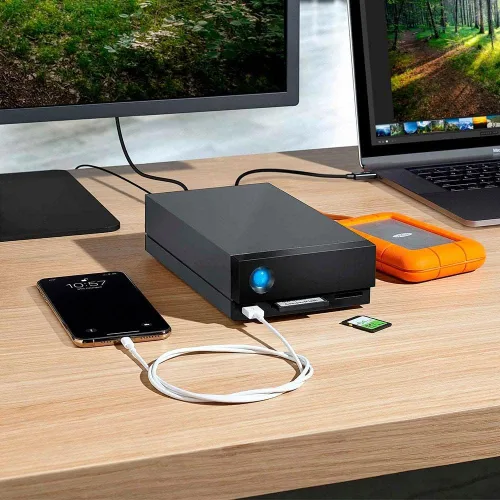 Vista 7 de LaCie 1big Dock Disco Duro Externo HDD de 8TB Estación de Acoplamiento – Thunderbolt 3 USB 3.1 USB 3.0 7200 RPM Unidades de Clase Empresarial