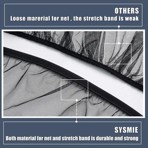 Vista 5 de Sysmie Mosquitera para cochecito Mosquitera para asiento de automóvil con cremallera, ajuste universal, calidad premium, duradera - Negro..