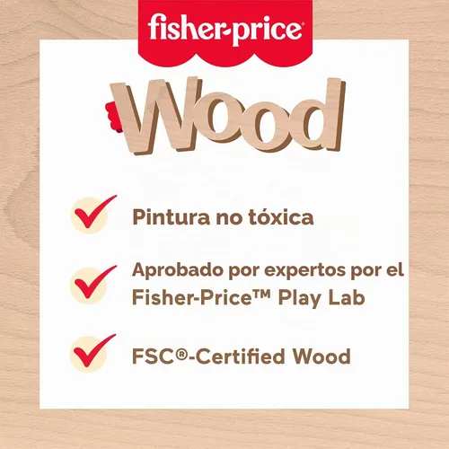 Vista 5 de Fisher-Price Conjunto de Pastel de Juguete de Madera de Juego de Simulación, 14 Piezas de Comida de Madera para Decorar y Servir para Juego de Niños