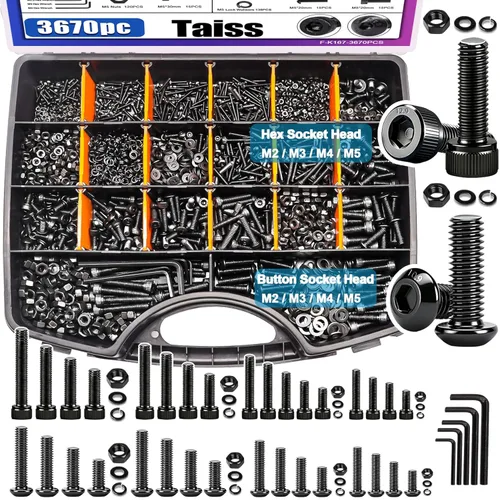 Vista 29 de Taiss 10 piezas de tornillos de cabeza hexagonal de 5/16-18x1, pernos para muebles, tornillos para muebles de acero inoxidable 304, pernos de 1/4