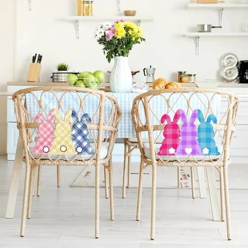 Vista 5 de Adornos de Pascua de Madera de Gran Tamaño de 12 Pulgadas para Pintar, Conejo de Madera DIY en Blanco Discos Redondos Sin Terminar Adorno Letrero