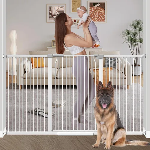 Vista 19 de Puerta de bebé extra alta de 40.55" para escaleras - 29.6"-40.5" de ancho 1.37" de espaciado ultra estrecho Puerta extra ancha para gatos y perros
