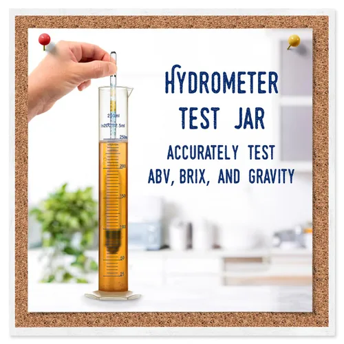 Vista 4 de Fermentaholics Tarro de prueba de hidrómetro y cilindro de medición - Pruebe cerveza, vino, aguamiel, sidra y bebidas fermentadas caseras – Fácil