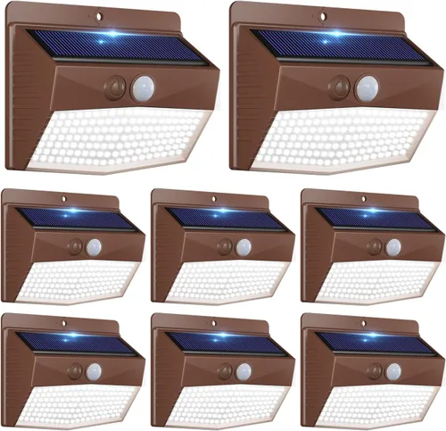 Vista 41 de Peasur Luces solares para exteriores, [138 LED/8 paquetes] Luz de pared de seguridad con sensor de movimiento solar con 3 modos de iluminación