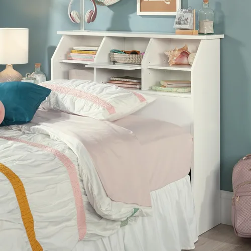 Vista 4 de Sauder Shoal Creek - Cabecero para libros, individual, acabado blanco suave