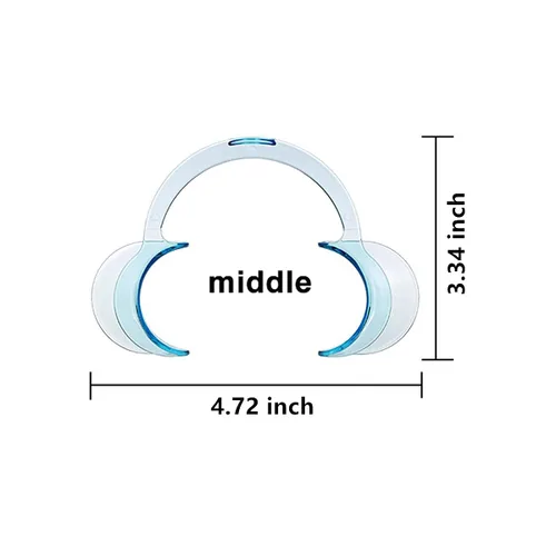 Vista 3 de 10 piezas (talla M), retractor de mejillas en forma de C, abridor bucal desechable para blanqueamiento dental de dientes, protector bucal o juego