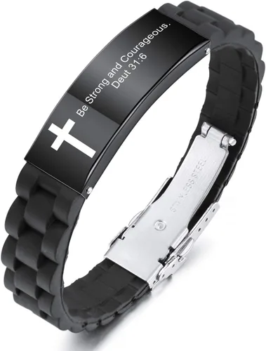 Vista 12 de MeMeDIY - Pulseras con cita inspiradora y cruz, accesorios de fe cristiana con versículo de la Biblia, pulsera de identificación de silicona