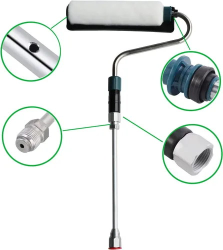 Vista 2 de Herramienta de pintura profesional de 180 grados con brazo de rodillo giratorio con poste de extensión de 11 pulgadas para equipos de pulverización