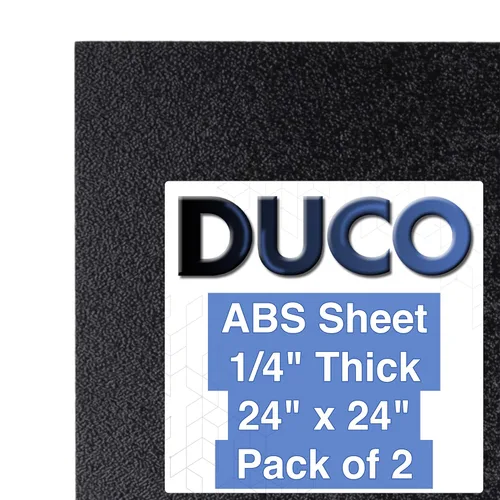 Vista 27 de Duco - Lámina de plástico ABS fabricada en Estados Unidos de 1/4 de pulgada de grosor, 12 x 36 pulgadas, 1 paquete de paneles termoplásticos negros