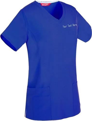 Vista 11 de Camiseta médica bordada para mujer personalizada con tu texto Manzana Verde (Apple Green)