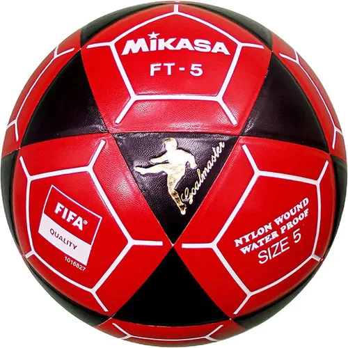 Mikasa FT5A-BKR-W Goal Master Soccer Ball, Black/Red, Size 5(FIFA Quality/Footvolleyball)