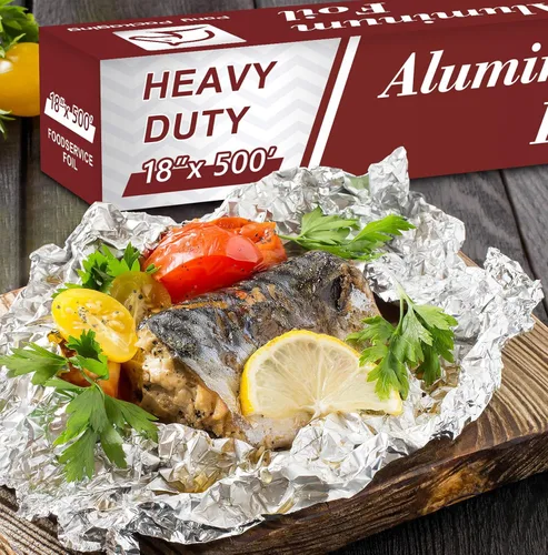 Vista 6 de Rollo de papel de aluminio resistente para alimentos de 18 pulgadas 500 pies de papel de aluminio resistente seguro para alimentos