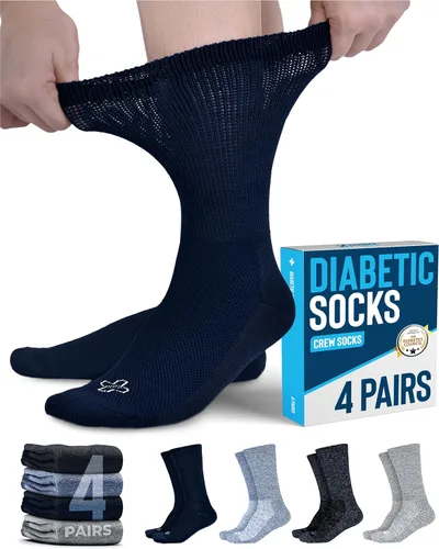 Vista 9 de Doctor's Select Diabetic Socks for Men and Women - Non-Binding Neuropathy Socks for Diabetics Men Non Grip & Grip Socks