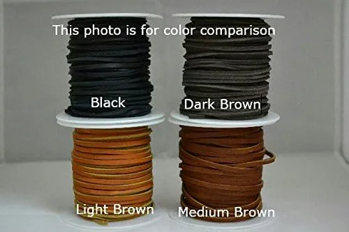 Vista 2 de Carrete de encaje de cuero piel de vaca 1/8" x 50 pies marrón medio 5-6 oz Latigo