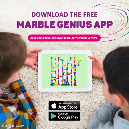 Vista 6 de Marble Genius Glow Marble Run Super Set - 200 piezas completas + aplicación de instrucciones gratuita y manual de instrucciones a todo