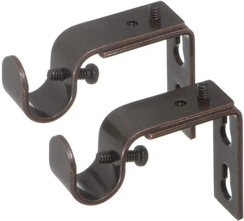 Vista 6 de Ivilon Soportes ajustables para barras de cortina - para barras de 1 o 1 1/8 pulgadas. Juego de 2 - Negro antiguo