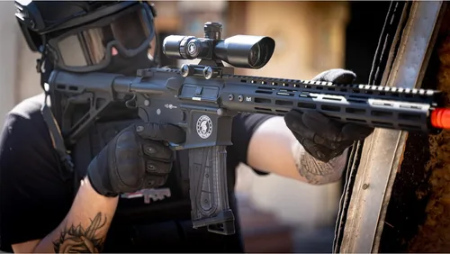 Vista 9 de Lancer Tactical Gen 2 Pistola de perdigones resistente M4 SPR Interceptor, eléctrica, polímero, completa, semiautomática, 1000 rondas, bolsa de 0.01