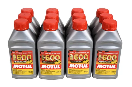 Motul MTL100949 8068HL RBF 600 Aceite de línea de fábrica Dot-4 100 % Sintético de Freno de Carrera - 500, 300 ml, 10 onzas líquidas, 12 botellas, 12