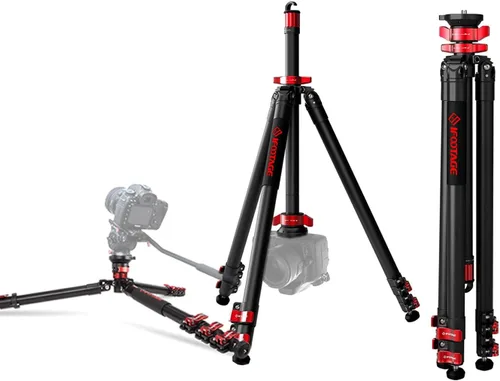 Vista 11 de IFOOTAGE Gazelle - Trípode de viaje TA3B con cabezal de fluido Komodo K3,62/62.0 in Kit de trípode de aleación de aluminio para cámara, teléfono