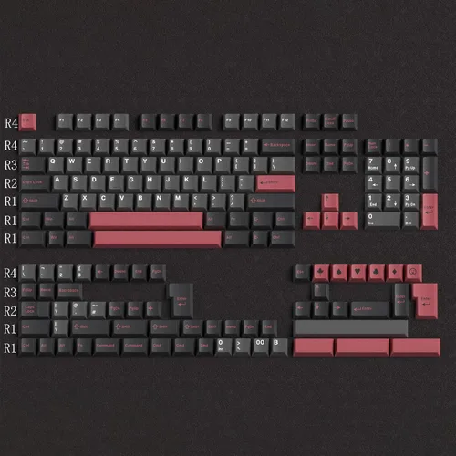 Vista 2 de Hyekit Teclas de 172 teclas personalizadas, juego de teclas ABS de doble disparo, perfil de cereza de 6.25u, 7U, para interruptores Cherry Gateron