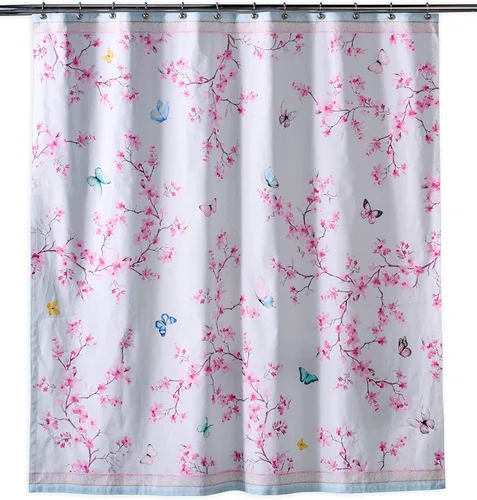 Vista 12 de Maison d' Hermine Cortina de ducha 100% algodón, un panel, 70 x 72 pulgadas, cortinas de ducha de tela lavable para baño, fácil de colgar con 12