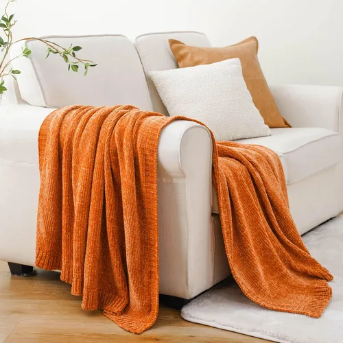 Vista 9 de Manta beige de felpilla suave para sofá, 51 x 67 pulgadas