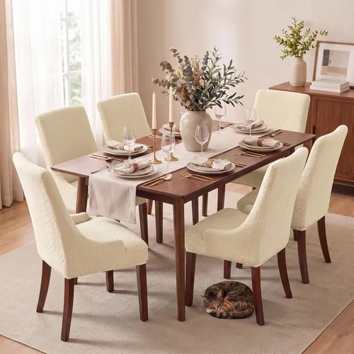 Vista 4 de Fundas para silla con respaldo alado, impermeables, elásticas Beige