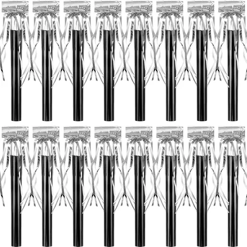 Vista 7 de Skylety Soplador de 18 ruidos con purpurina para cumpleaños y cumpleaños con flecos, silbatos con flecos para eventos deportivos, explosiones