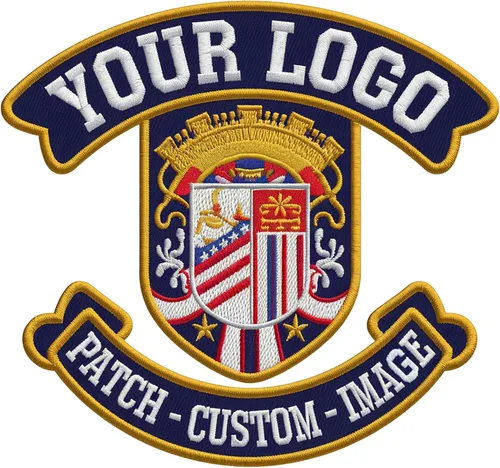 Vista 6 de Parches bordados con logotipo personalizado, cualquier forma de parche de planchar y coser con gancho y bucle, parches de logotipo con texto