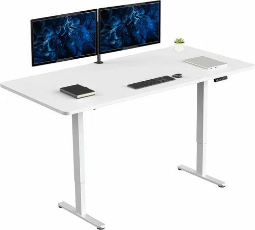 Vista 33 de VIVO DESK-KIT-E2B1B - Escritorio eléctrico de pie con motor doble, ajuste de altura de memoria, serie E2B, marco negro superior negro, DESK-KIT-E2B1B