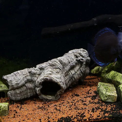 Vista 6 de LYL LEYOULAND Gran piel de reptil, 12", decoración de acuario, escondite territorial de peces, casa de escondite, decoración de reptiles pecera dec