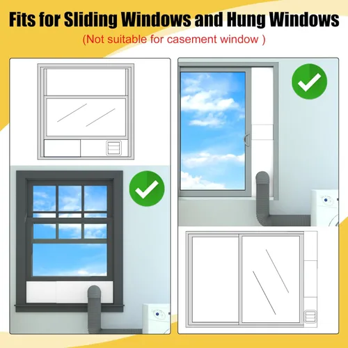 Vista 3 de Kit de ventana de ventilación de secadora para manguera de ventilación de secadora de 4 pulgadas, con cubierta de ventilación de secadora de cierre