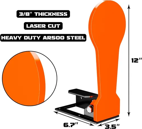 Vista 2 de Highwild diana de tiro de acero AR500 clásico de 3/8" popper de 12" con reinicio automático para tiro al blanco al aire libre