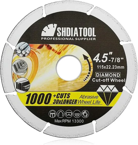 Vista 16 de SHDIATOOL Disco de corte de metal de diamante de 4 pulgadas para tubo de acero Ángulo de barras de refuerzo de hierro Hoja de rueda de corte soldada
