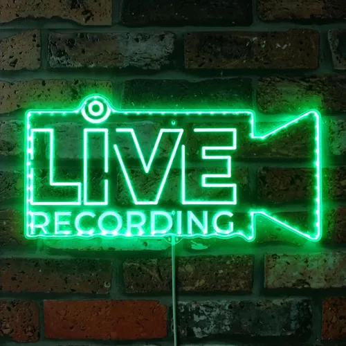Vista 7 de ADVPRO Grabación en vivo en el aire RGB Dynamic Glam LED Sign - Forma de corte a borde - Decoración de pared inteligente 3D - Iluminación dinámica